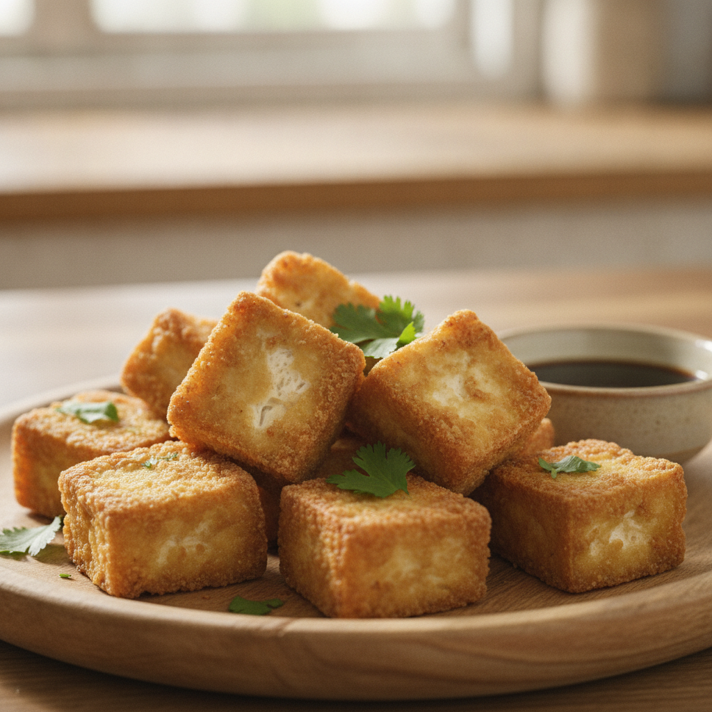 fried tofu —  no people or no text